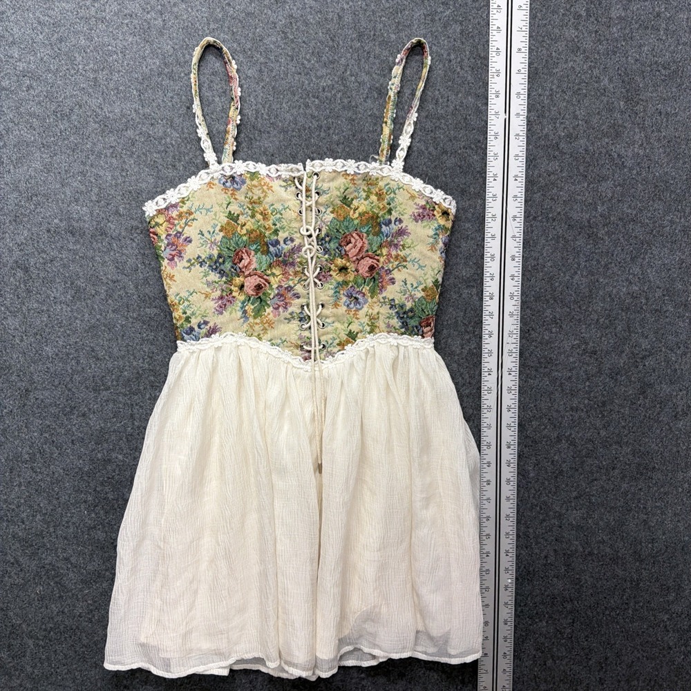 Cider Women's Small Renaissance Style Secret Garden Corset Mini Dress Tapestry - Picture 2 of 8